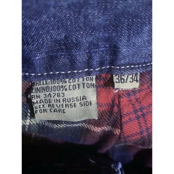 Lee Dungaree Jeans Men's Size 36x34 Quilted Lined Made in Russia - Picture 8 of 8